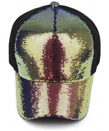 Baseball Caps Women Adjustable Sequin Bling Tennis Baseball Cap Sun Cap Hat - Mr - CD196SZ36QN $11.80
