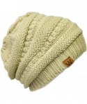 Skullies & Beanies Winter Thick Knit Slouchy Beanie (Set of 2) - Charcoal Grey and Beige - CO12KOKJL5H $16.91