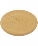 Berets French Beret Hat-Reversible Solid Color Cashmere Beret Cap for Womens Girls Lady Adults - Camel - CP18KDWYKIW $22.30