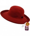 Sun Hats Women's Victoria Straw Hat cl2686 - Burgundy - CB182KQM605 $27.02