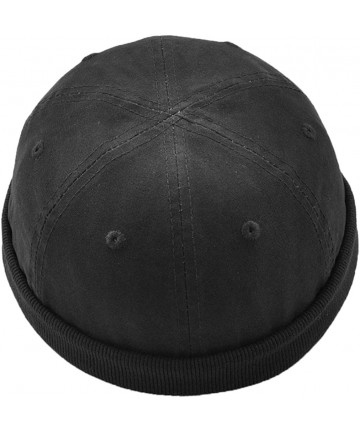 Skullies & Beanies Men's Trendy Skullcap Urban Casual Outfit Brimless Watch Cap Hook & Loop Cap - Black - CO18GC3G66E $14.68