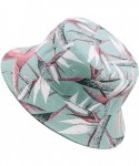 Bucket Hats Unisex Fashion Floral Print Bucket Hat 100% Cotton Packable Fishermen Cap Outdoor Sun Hat - Leaf-green - CW18UDKE...