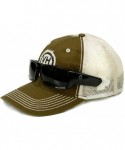 Baseball Caps Circle Patch Adjustable Trucker- Sunglasses Keeper - Brown / White - CF18WUSW9R3 $39.17