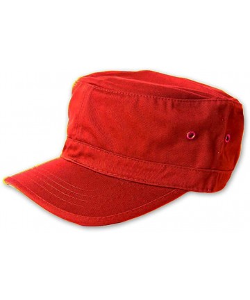 Newsboy Caps Basic GI Cadet Hats - Red - CU11CE7O1SV $14.37