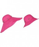 Sun Hats Womens Large Brim Floppy Foldable Roll up UPF 50+ Beach Sun Hat - Fuchsia - CI11ZVBXQQ5 $21.14
