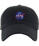 Baseball Caps Vintage NASA Insignia Dad Hat Collection Baseball Cap Polo Style Adjustable Worm - CE12NTCXLCL $15.36
