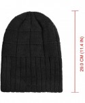 Skullies & Beanies Fleece Lined Beanie Hat Mens Winter Solid Color Warm Knit Ski Skull Cap - Black (Model-u04) - CK18HSXWMRT ...