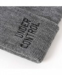Skullies & Beanies Knitted Acrylic Beanie Hat with Embroidery Letters- Cuffed Skull Hat - 1-03 Dark Grey Gray - CV18UAOWQQW $...