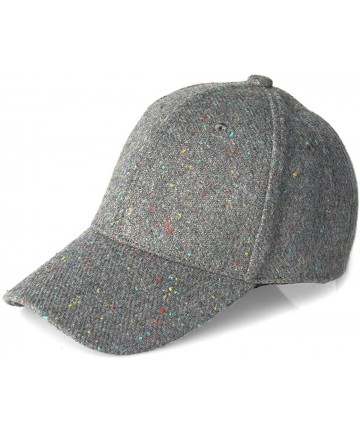 Baseball Caps Winter Dots Woolen Blend Baseball Hat Thick Warm Cap for Women/Men - 1 Grey - CW186DHNW2I $27.77
