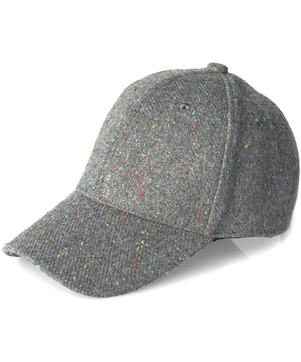 Baseball Caps Winter Dots Woolen Blend Baseball Hat Thick Warm Cap for Women/Men - 1 Grey - CW186DHNW2I $18.51