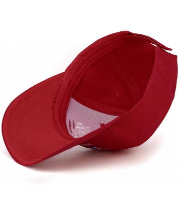 Skullies & Beanies America Adjustable Baseball Campaign Embroidered - Red - CK18X6RUWL9 $13.76