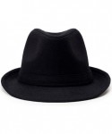 Fedoras Men's Classic Manhattan Structured Gangster Trilby Fedora Hat with Band - Black - C017Z4T9DUA $19.98