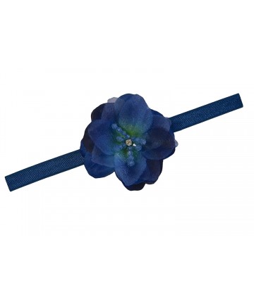 Headbands Madeline Girls Elastic Flower Headband (Navy Blue) - Navy Blue - CN11N1CK8Z3 $12.83