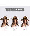 Sun Hats Womens Sun Hat with Wind Lanyard UPF Beach Packable Summer Cowboy Sun Straw Hats for Women Men - 001_khaki - CZ194X5...