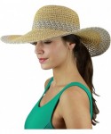Sun Hats Women's Open Weaved Multicolored Band and Wide Brim Floppy Summer Sun Hat - Lilac - CC17YU8A7ZL $18.21