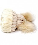 Skullies & Beanies Women's Winter Fleece Lined Chunky Cable Knitted Double Pom Pom Beanie Hat - Beige - CC18IQ0ZUE5 $11.28