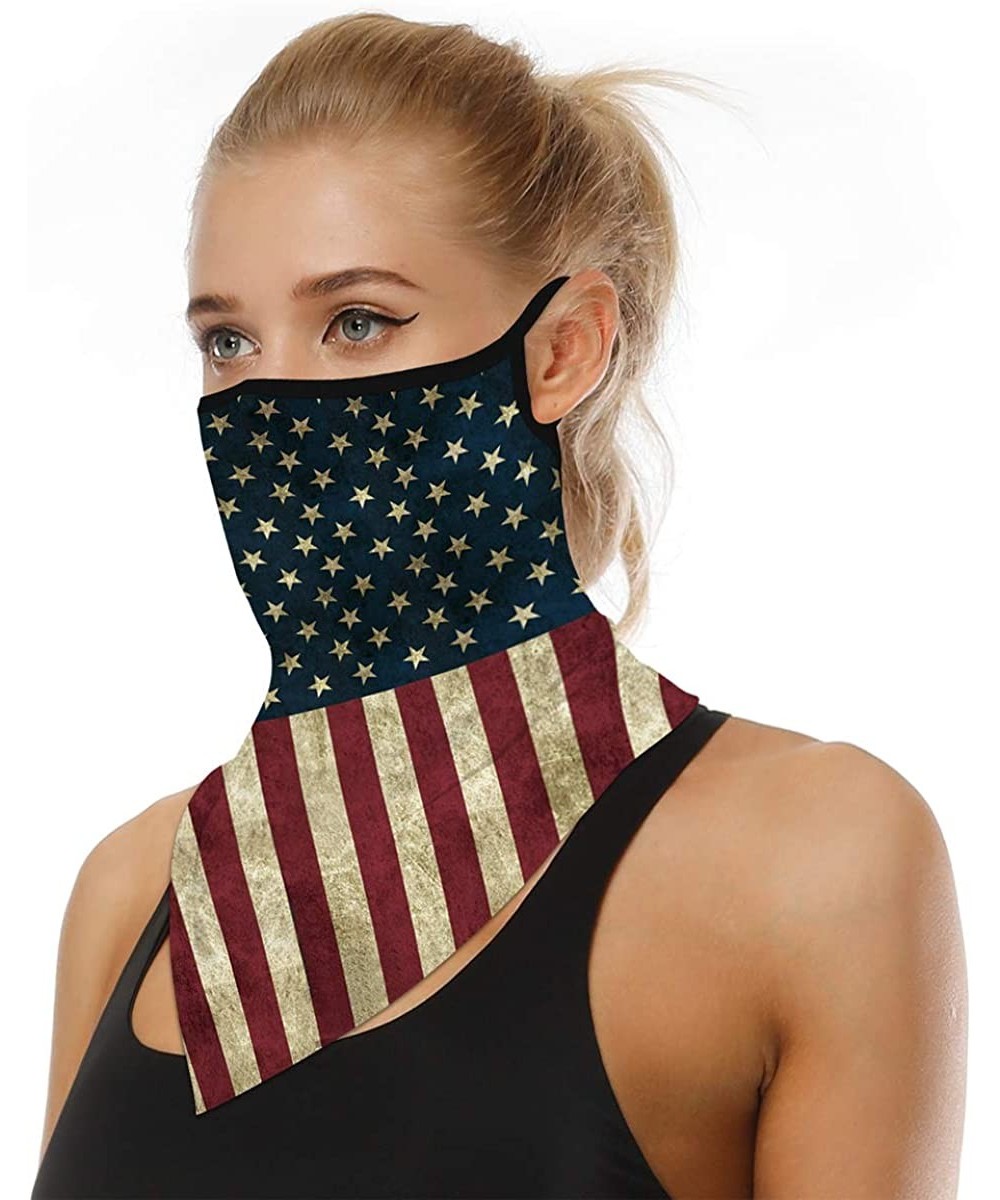 Balaclavas Women/Men Scarf Outdoor Headwear Bandana Sports Tube UV Face Mask for Workout Yoga Running - Retro Flag1 - C01986L...