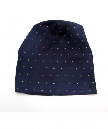 Baseball Caps New York- Women's Fashion Lightweight Beanie with Multi Stones - Navy - CL18UED9Q3W $38.40