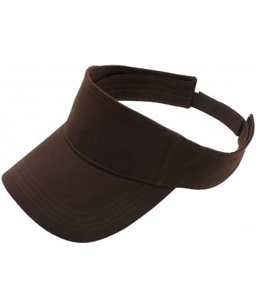 Visors Sun Sports Visor Men Women - 100% Cotton Cap Hat - Dark Brown - CH17YSZII92 $20.62