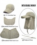 Baseball Caps Unisex Baseball Cap UPF 50 Unstructured Hat with Foldable Long Large Bill - C-khaki/ Mesh Face Neck Cover - CJ1...