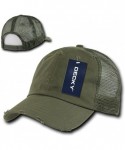Baseball Caps Vintage Washed Adjustable Mesh Trucker Baseball Cap Hat One Size Fits Most - Olive - CF183CS4T5Q $20.70