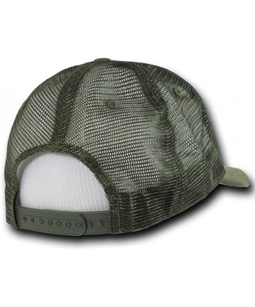 Baseball Caps Vintage Washed Adjustable Mesh Trucker Baseball Cap Hat One Size Fits Most - Olive - CF183CS4T5Q $20.70