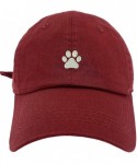 Baseball Caps Dog Paw Style Dad Hat Washed Cotton Polo Baseball Cap - Burgundy - C8188ORG8OZ $22.93