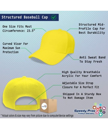 Baseball Caps Custom Baseball Cap Train Embroidery Dad Hats for Men & Women Strap Closure 1 Size - Yellow - CU18Y2UY4XG $30.01