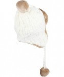 Skullies & Beanies Fleece Lining Thick Cable Knit Beanie Hat Earflaps Cap FZ70022 - Ivory - CE18KSH8RXI $24.09