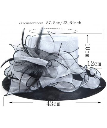 Sun Hats Womens Kentucky Derby Church Dress Fascinator Tea Party Wedding Hats S056 - Floral White - C0180ATY4H6 $36.46