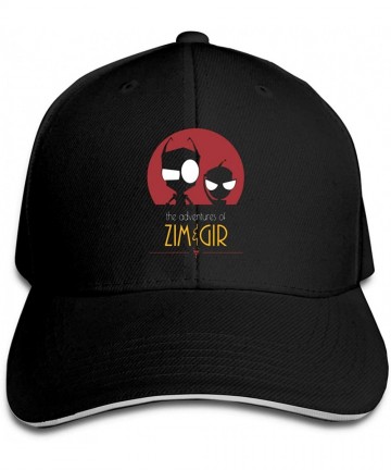 Baseball Caps Adult Unisex Sports Invader Zim Gir Adjustable Sandwich Baseball Caps for Men's&Women's - Black - C718Y4DSLUM $...