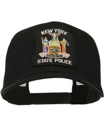 Baseball Caps New York State Police Patched Mesh Back Cap - Black - CL11ND5873X $49.10