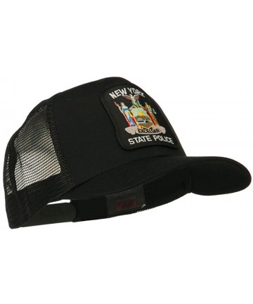 Baseball Caps New York State Police Patched Mesh Back Cap - Black - CL11ND5873X $27.90