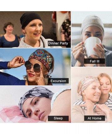 Skullies & Beanies Womens Slouchy Beanie Cotton Chemo Caps Cancer Headwear Hats Turban - 4 Pair-campaign 2 - C218XRM7T80 $25.75