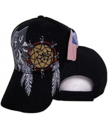 Skullies & Beanies Native Pride American Dream Catcher Wolf Shadow Indian Embroidered Cap Hat - CC183MQKR59 $14.31