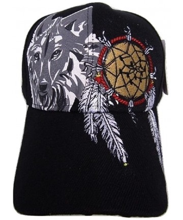 Skullies & Beanies Native Pride American Dream Catcher Wolf Shadow Indian Embroidered Cap Hat - CC183MQKR59 $14.31