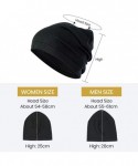 Skullies & Beanies 100% Silk Knitted Slouchy Beanie Breathable Thin Women Men Stretch Skull Cap Soft Comfortable - Black - C0...