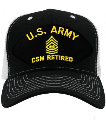 Baseball Caps US Army - CSM Retired Hat/Ballcap Adjustable One Size Fits Most - Mesh-back Black & White - CL18OOHN76I $43.99