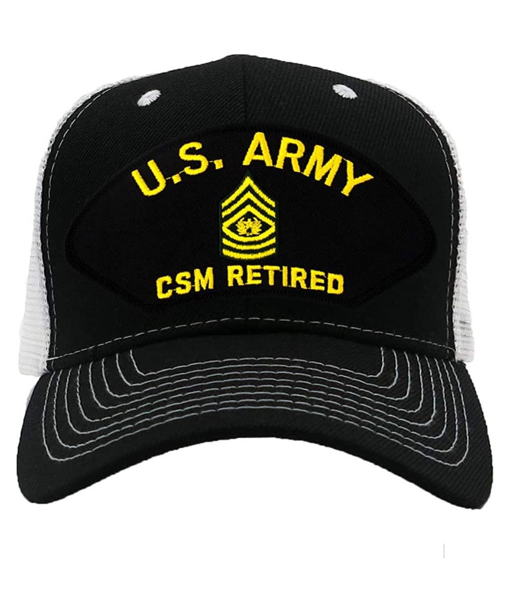 Baseball Caps US Army - CSM Retired Hat/Ballcap Adjustable One Size Fits Most - Mesh-back Black & White - CL18OOHN76I $31.51