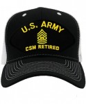 Baseball Caps US Army - CSM Retired Hat/Ballcap Adjustable One Size Fits Most - Mesh-back Black & White - CL18OOHN76I $31.51