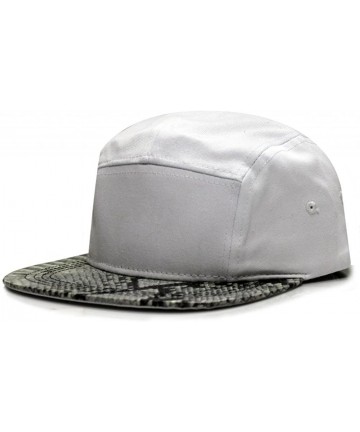 Sun Hats Snake Skin 5 Panel Biker Hat - White/Black - CR11DXFFV2X $20.26