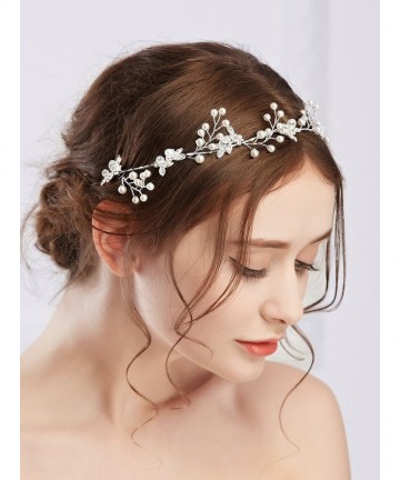 Headbands Bridal Crystal Headband Flower Hair Vine Wedding Hair Accessorice - C012O18ED7F $24.54