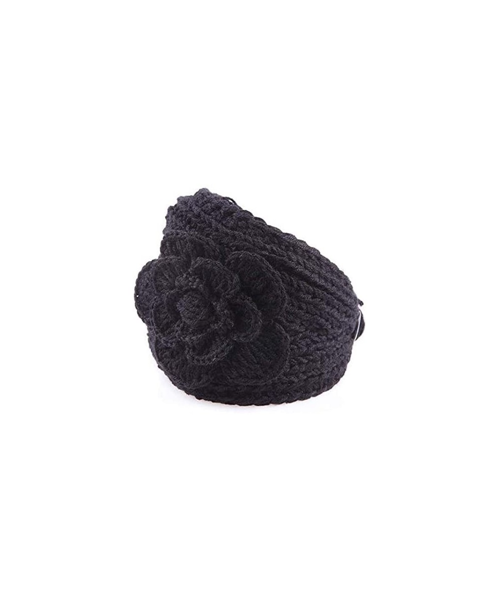 Cold Weather Headbands women's knit Winter headband ear warmer - Black - CZ18CGEYTLG $10.63