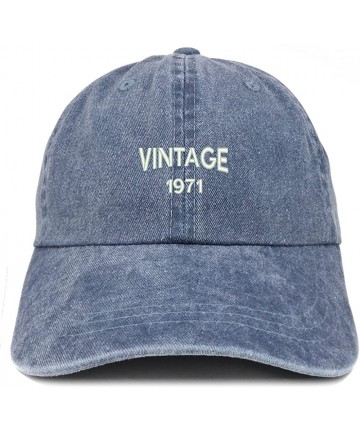 Baseball Caps Small Vintage 1971 Embroidered 49th Birthday Washed Pigment Dyed Cap - Navy - CE18C75EOHR $21.74