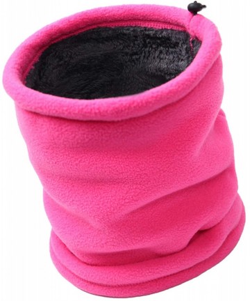 Balaclavas 2 Pack or 1 Pack- Winter Double Layer Fleece Neck Gaiter Neck Warmer Scarf Face Mask Beanie Hat - 1 Pack Pink - C7...