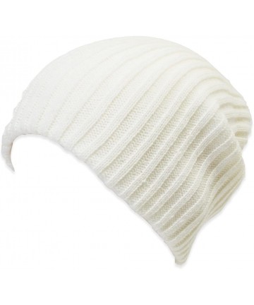 Skullies & Beanies 2 Pack Solid Color Blank Long Cuff Daily Stretch Knit Winter Beanies - Ivory - CI119CFAF1T $24.60