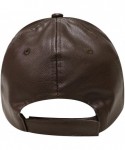 Baseball Caps Eyelashes Cotton Baseball Cap - Leather Brown - CD12O0NHO5P $19.07