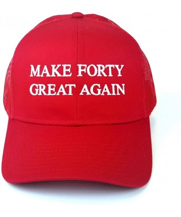 Baseball Caps 40th Birthday Cap Gift for Men Women Make Forty Great Again Turning 40 Trucker Hat Love America Trump Quote - C...