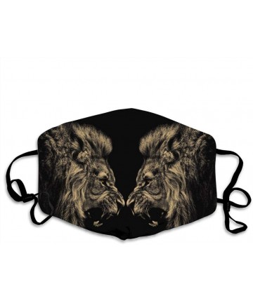 Balaclavas Lion Duel Anti Pollution Face Shields Dust Scarf Washable and Reusable Bandanas Headbands Headwear - Black27 - CB1...