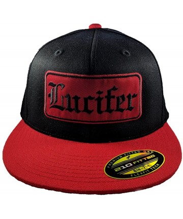 Baseball Caps Lucifer Flex Fit Hat - Red/Black/Red - CV18E08Z5ML $32.75